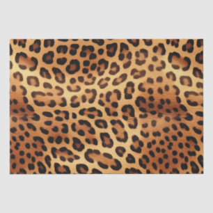 Papel De Seda Impressão Leopardo Ouro Preto Castanho