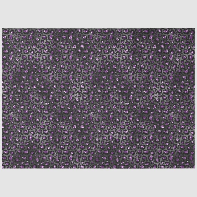 Papel De Seda Impressão Leopardo Preto Roxo (Frente )