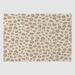 Papel De Seda Impressão Leopardo Rosa e Creme