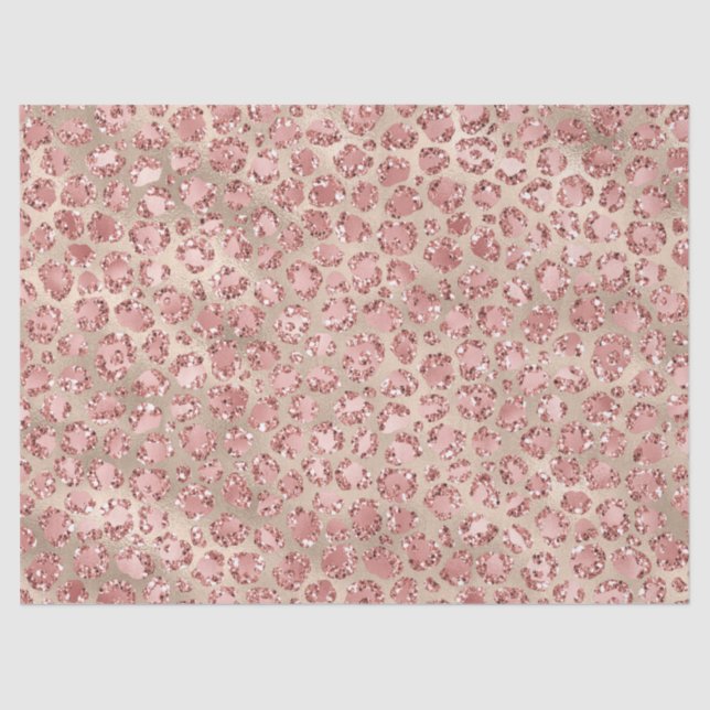 Papel De Seda Impressão Leopardo Rosa-Rosa-Rosa-Dourada brilhant (Frente )