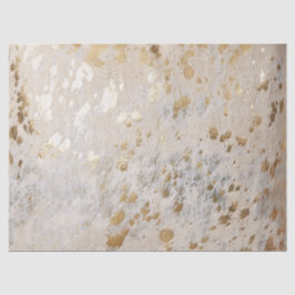 Papel De Seda Impressão Metálico Dourado