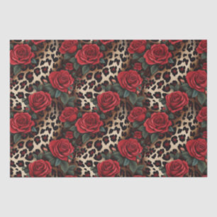Papel De Seda Impressão rosa e Leopardo