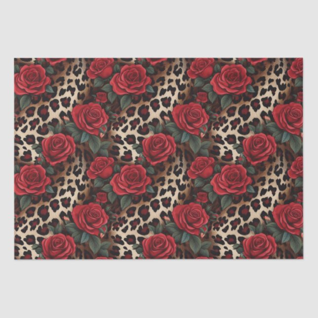 Papel De Seda Impressão rosa e Leopardo (Frente )