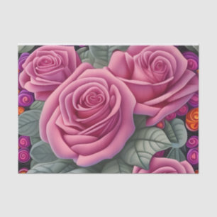 Papel De Seda Impressão Rosa Rosa Rosa Rosa, Grande Vitoriano Pa