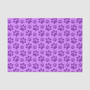 Papel De Seda Impressão roxo Pastel da pata do cão