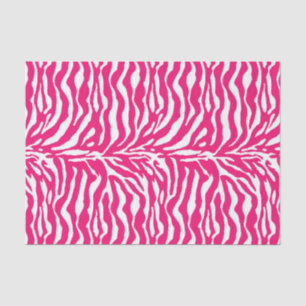 Papel De Seda Impressão Selvagem de Animais, Zebra, Rosa e Branc