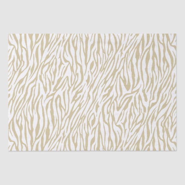 Papel De Seda Impressão Zebra Dourada (Frente )