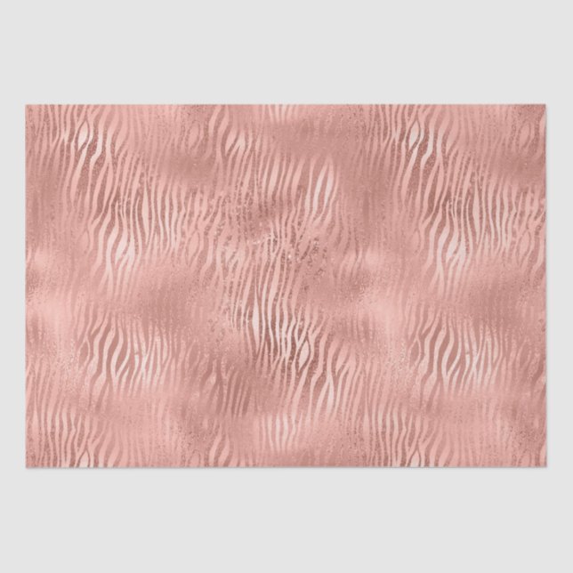 Papel De Seda Impressão Zebra rosa Dourada (Frente )