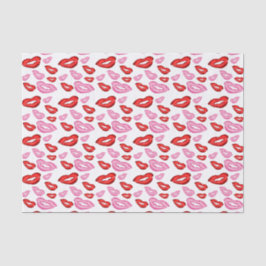 Papel De Seda Impressões de batom vermelho e rosa da tendência