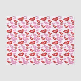 Papel De Seda Impressões de batom vermelho e rosa na moda