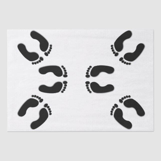 Papel De Seda Impressões de Pés Descalços (Frente )