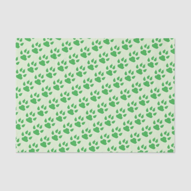 Papel De Seda Impressões verdes da pata (Frente )