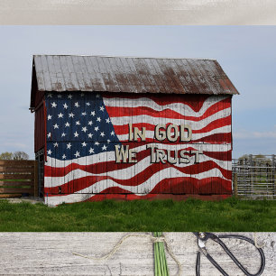 Papel De Seda In God We Trust Barn Tissue Paper