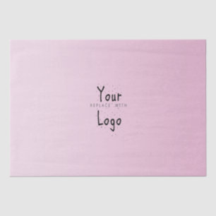 Papel De Seda Inclinação elegante rosa pálido com logotipo fe