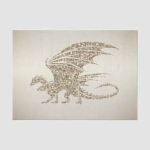 Papel De Seda Incrível Ouro de Dragão Mosaico