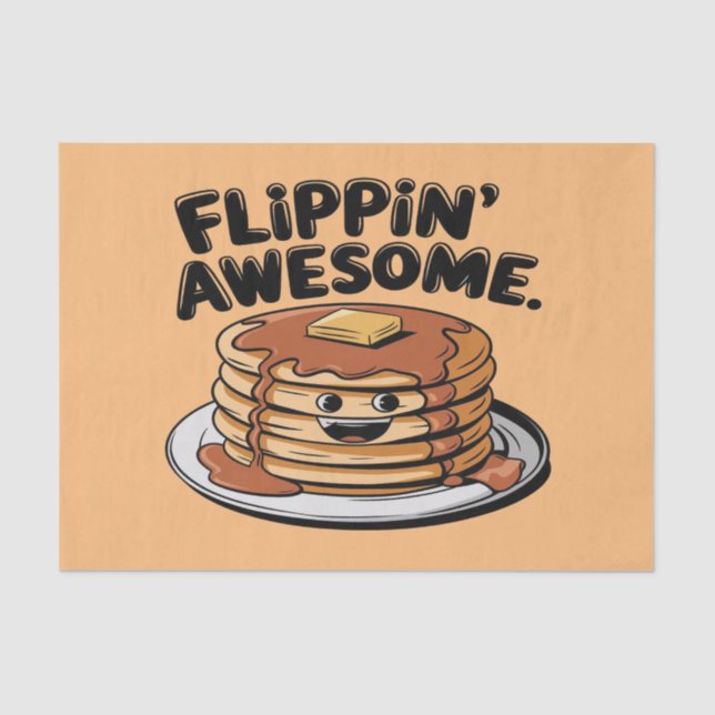 Papel De Seda Incrível Pancake Stack Engraçado Café da Manhã (Frente )