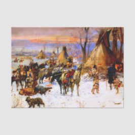 Papel De Seda "Indian Hunters Return", por Charles M Russell