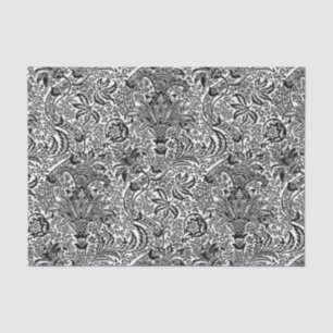 Papel De Seda Indiano, branco e preto de William Morris