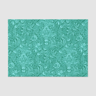 Papel De Seda Indiano de William Morris, turquesa e Aqua da luz