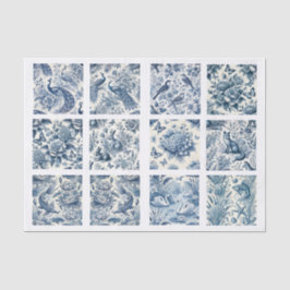 Papel De Seda Individual Blue Chinoiserie Inspired Decoupage