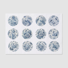 Papel De Seda Individual Blue Chinoiserie Inspired Decoupage