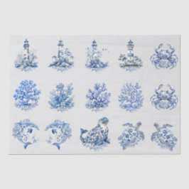 Papel De Seda Individual Vintage Inspired Blue White Delft