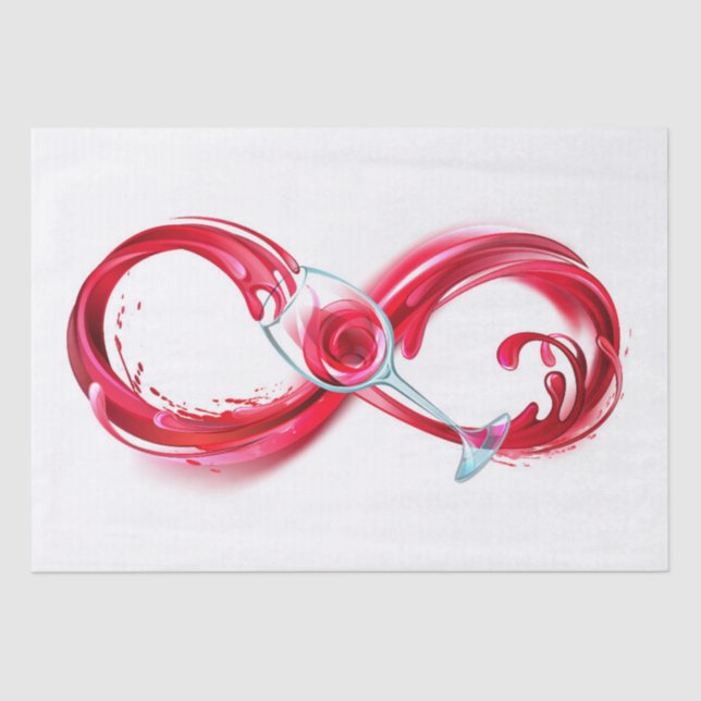 Papel De Seda Infinidade com vinho tinto (Frente )