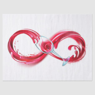 Papel De Seda Infinidade com vinho tinto