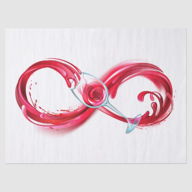 Papel De Seda Infinidade com vinho tinto (Frente )
