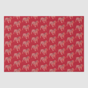 Papel De Seda Inglês Bulldog Fora de Natal Vermelho Silhute