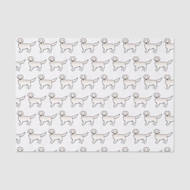 Papel De Seda Inglês Cream Ouro Retriever Cartoon Dog Padrão (Frente )