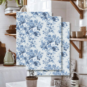 Papel De Seda Inglês Floral French Blue and White LG Decoupage