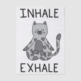 Papel De Seda Inhale Exhale Yoga Cat