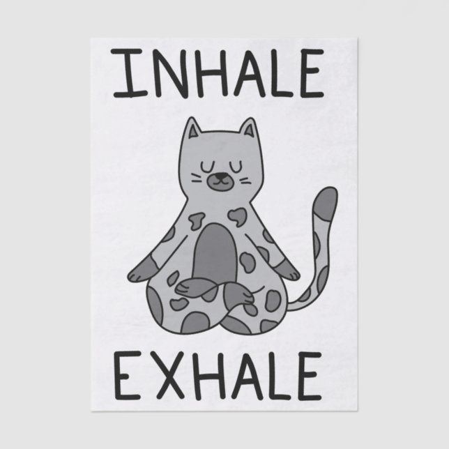 Papel De Seda Inhale Exhale Yoga Cat (Frente )