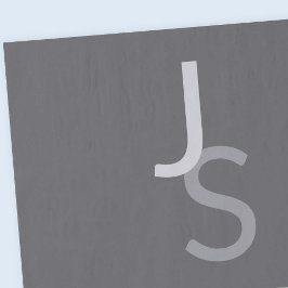 Papel De Seda Iniciais Monogramas Sobrepostos Modernos | Cinza