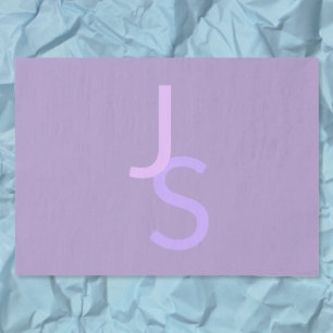 Papel De Seda Iniciais Monogramas Sobrepostos Modernos Roxa