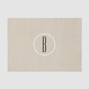 Papel De Seda Inicial chique da letra do monograma de Kraft