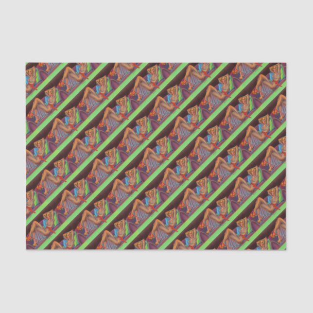 Papel De Seda início da década de 1940 Linda menina dos alfinete (Frente )