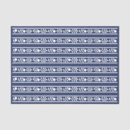 Papel De Seda Inky Blue 1 Bone Inlay Floral Border Decoupage 