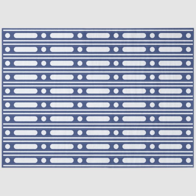 Papel De Seda Inky Blue 2 Bone Inlay Dots Decoupage (Frente )