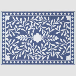 Papel De Seda Inky Blue 2 Traditional Bone Inlay Decoupage Paper