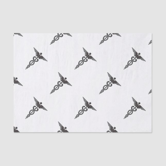 Papel De Seda Insignia Médica Caduceus (Frente )