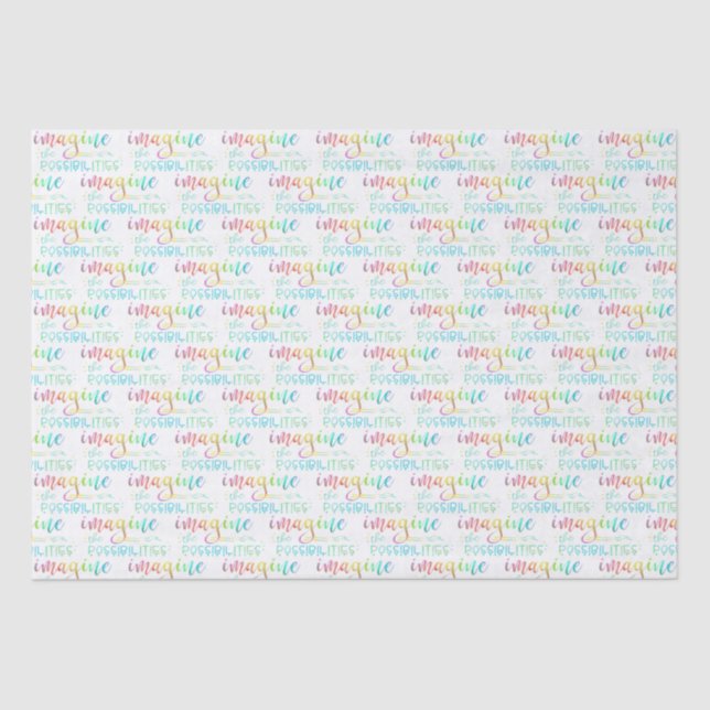 Papel De Seda Inspiração IMAGINE AS POSSIBILIDADES DIZENDO (Frente )