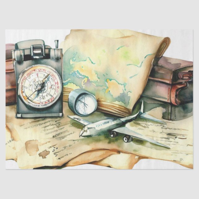 Papel De Seda "Inspirado na Viagem: Aventura Espera" (Frente )