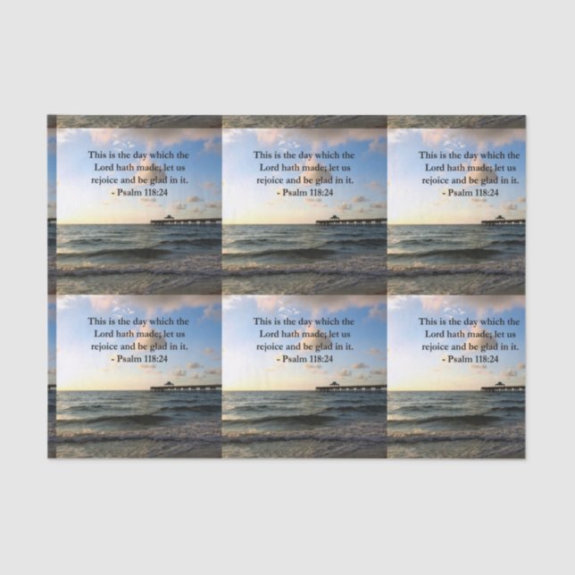 PAPEL DE SEDA INSPIRANDO PSALM 118:24 VERSO (Frente )