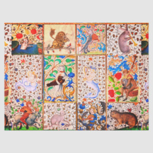 PAPEL DE SEDA INSTRUMENTOS MUSICAIS DE JOGO BESTIÁRIO MEDIEVAL V