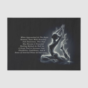 Papel De Seda Instrutor Yoga Reiki Pose Rei Pigeon com uma perna