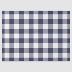 Papel De Seda invólucro branco em xadrez de gingham azul