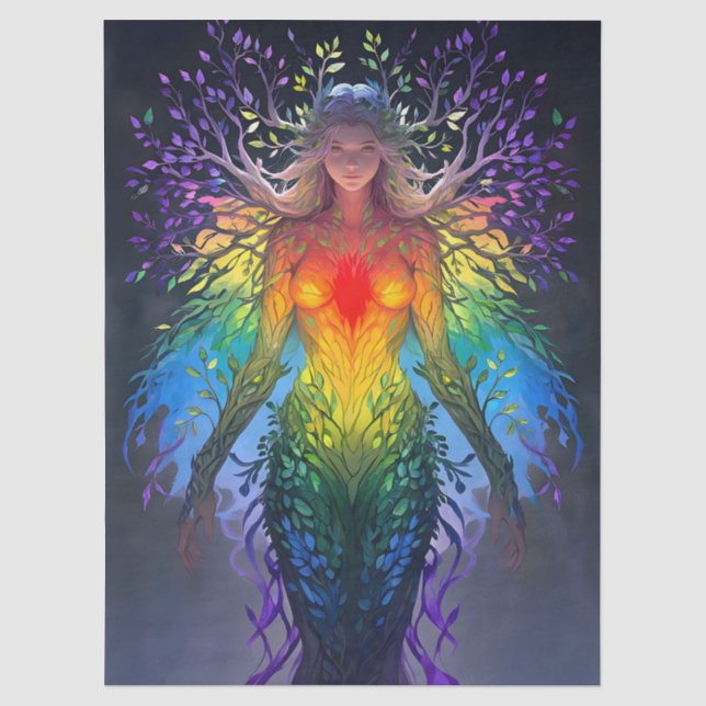 Papel De Seda “Iridesca” - Guardiã das Cores (Frente )