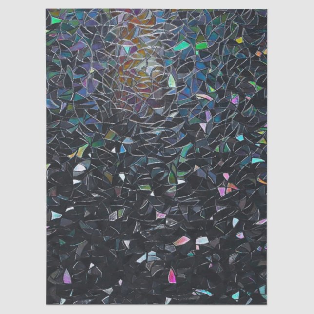 Papel De Seda Iridescent Abstract Stained Glass Pattern (Frente )